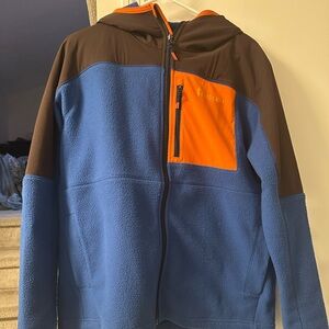 Cotopaxi Blue and Orange Abrazo Hooded Jacket
